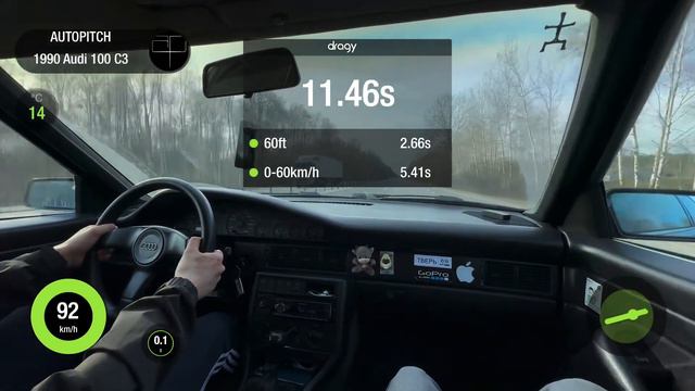 Audi 100 C3 2.3 KE-Jetronic MT FWD 1990. 0-100 acceleration. смотреть онлайн