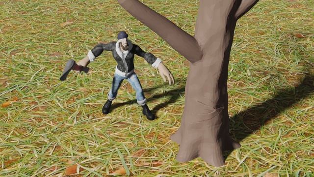 BLENDER 2.91 Рендер результата анимации Дровосек смотреть онлайн