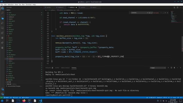 Raspberry Pi Bare Metal Tutorial - Part 13 (VideoCore Mailbox)