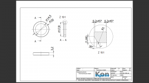 FreeCAD22 KH009 Уплотнительное седло Проточка Вставить подробный Вид Применить геометр. штриховку