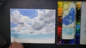 Watercolor painting of Clouds