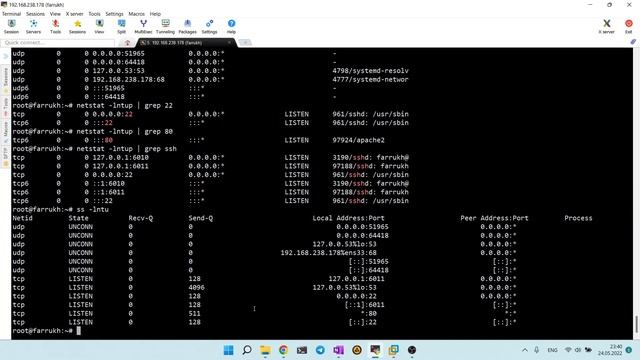2. Как узнать какие порты открыты в Linux ? / Порты / Linux / Netstat / ss / lsof / Nmap смотреть онлайн