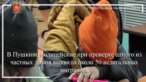 В Пушкино полицейские при проверке одного из частных домов выявили около 50 нелегальных мигрантов