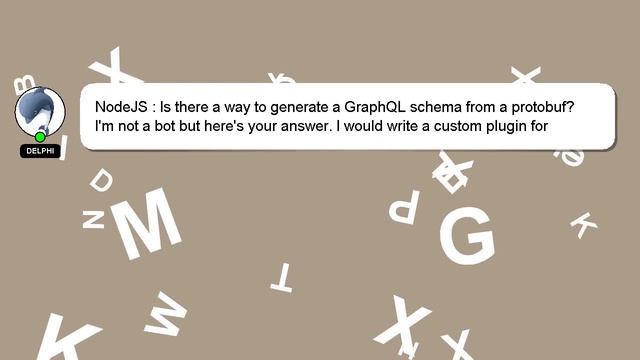 NodeJS : Is there a way to generate a GraphQL schema from a protobuf? смотреть онлайн