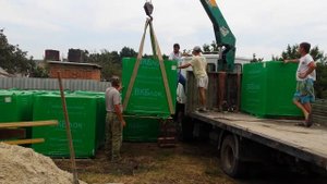 Доставка Газосиликатного блока, Разгрузка газобетона ВКБлок