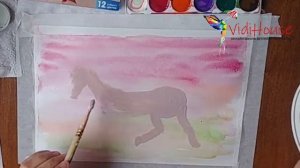 Рисуем Лошадка акварельными красками. Пошаговый урок для детей.