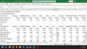 cs101 Excel Part 1 - Intro and budget table numbers