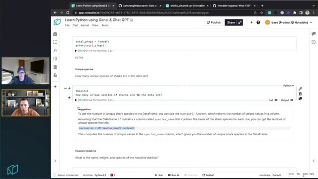 Learn Python using ChatGPT (GenAI) with Jupyter Notebook in Noteable