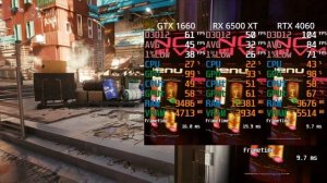 Cyberpunk 2077 : RTX 4060 vs RX 6500 XT vs GTX 1660