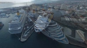 Круизный порт Савона, Италия, съёмка с воздуха
