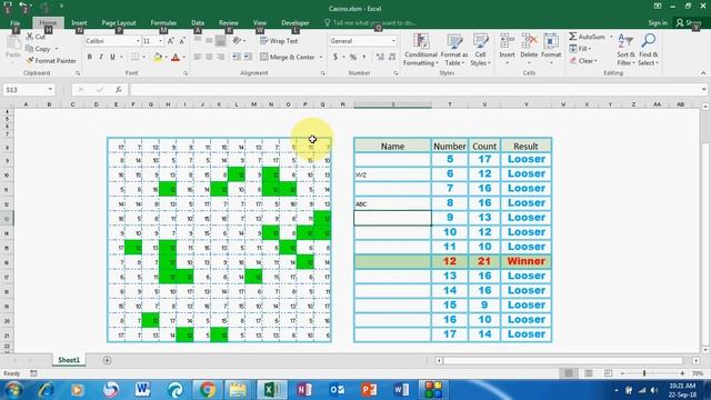 Game of luck in Excel смотреть онлайн