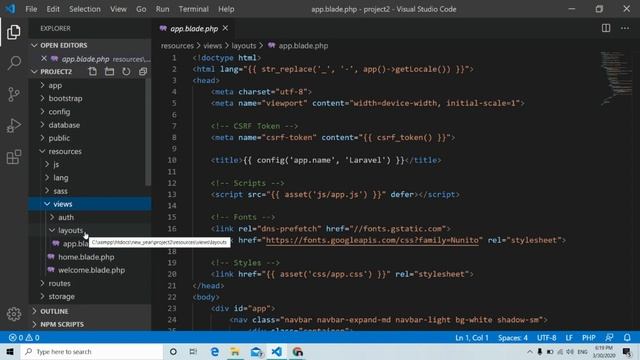 Laravel 7 Tutorial -  #2 Auth UI Package