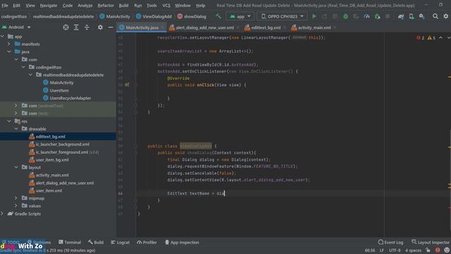 Android Studio | Firebase CRUD operation with Java