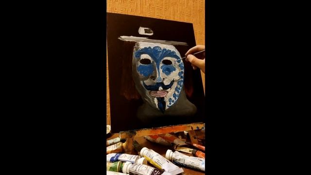 Процесс рисования картины маслом