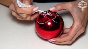 ?Новогодние шары. Роспись "АЖУРНОЕ КРУЖЕВО". Мастер-класс от Ютты Арт. Украшаем елку!