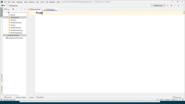 With Statement to open file | File Copier  Program | Python Tutorial in hindi #42