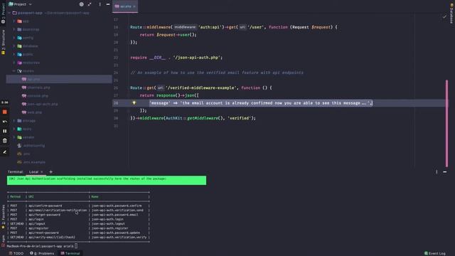 Laravel Json API Authentication - Email verification. смотреть онлайн