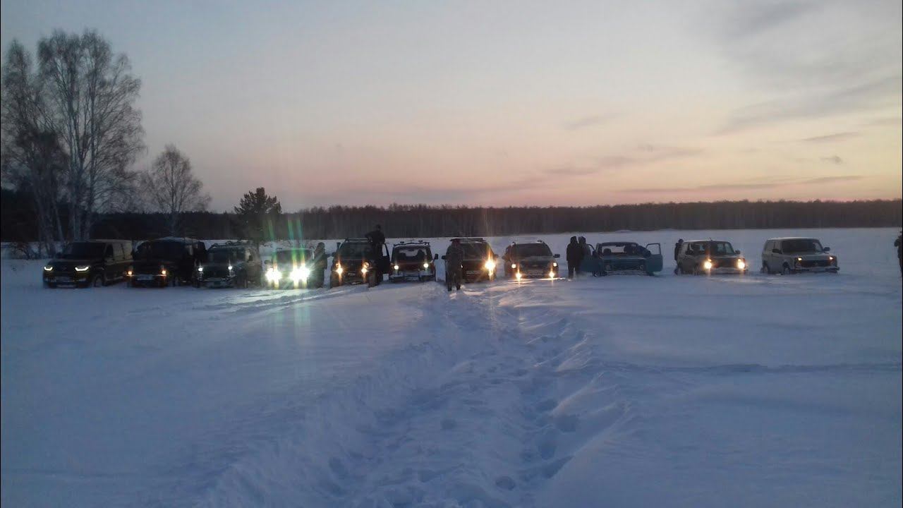 Нивы прут по снегу!! смотреть онлайн