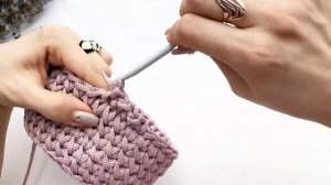 Обвязка корзины из шнура | Способ 2 | Корзинка крючком