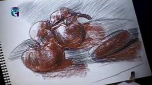Уроки рисования (# 15) карандашом. Рисуем помидоры и огурец