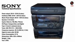 SONY MHC-551 - Technical Specifications