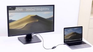 USB Type C to HDMI 4K@60Hz Adapter in Aluminum Housing - Thunderbolt 3 Port | Cable Matters