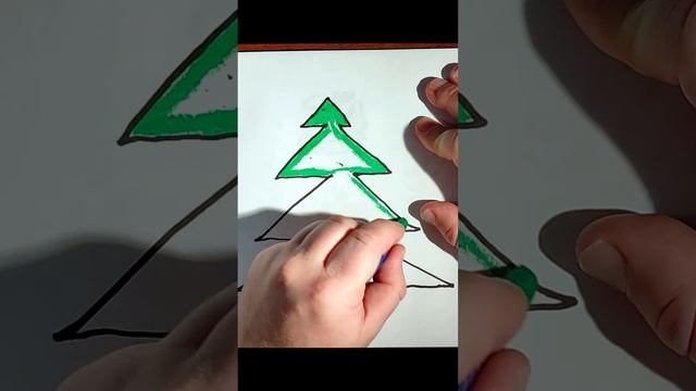 #shorts Как нарисовать елку, how to draw a Christmas tree, كيفية رسم شجرة عيد الميلاد,