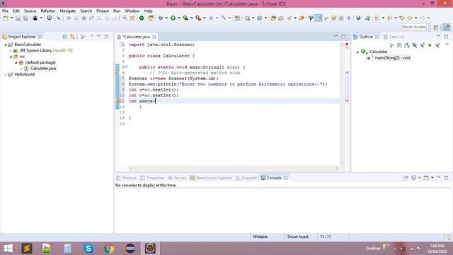 Perform basic arithmetic operations on two numbers using java programming language
