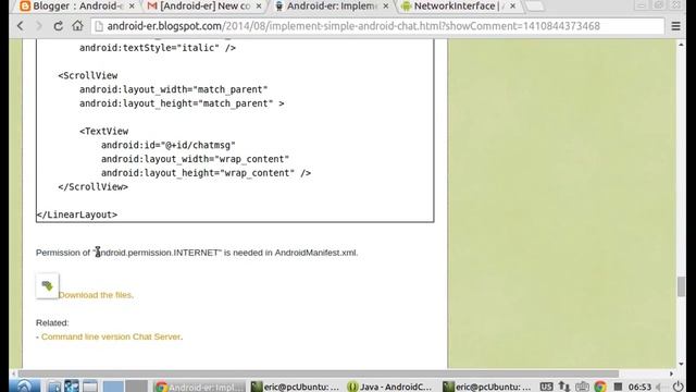 "android.permission.INTERNET" of my Android Chat Server example смотреть онлайн