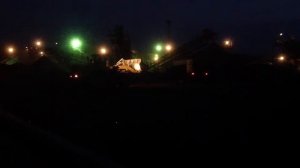 Работа карьера производящего щебень ночью в Ростовской области.