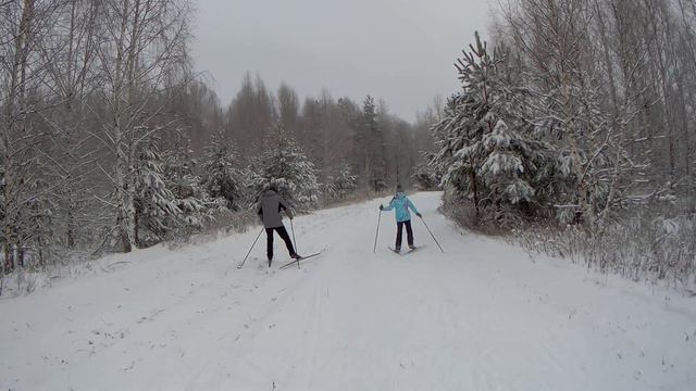 Катание на лыжах. Рязань 2020. Солотча. "Алмаз"