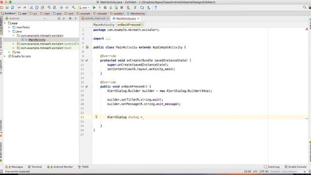 32 Android Material Design- How to Create Exit Confirmation Dialog in Android