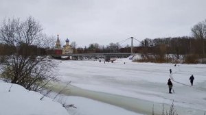 Которосль. Лед. Рыбаки. Kotorosl. Ice. Fishermen. No commentary. Relax.