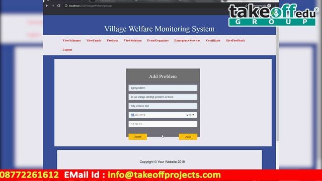 Village Welfare Monitoring System || Java Web Application Projects || Java Projects