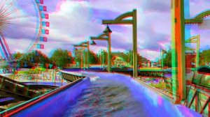 3D Video WaterSlide 3D Roller Coaster Ride for ANAGLYPH 3D GLASSES RED CYAN Log Flume RIDE HD 1080p