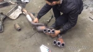 Vw Tuareg v-3.6 замена гофр выхлопной системы