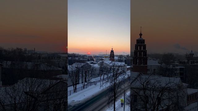 Доброе утро! Ярославль. Морозное красивое утро.❄️ Yaroslavl. Frosty beautiful morning.