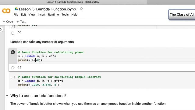 Python Lesson 5 : Lambda in Python (#TheClassofAI)
