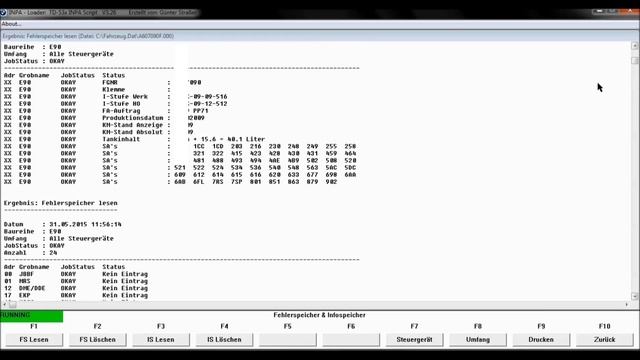 BMW INPA - Read outdelete fault memory - E90