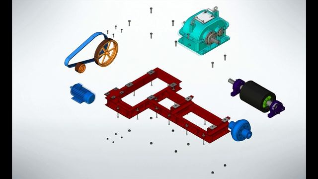 МГУПП: 3D модель привода ленточного конвейера смотреть онлайн