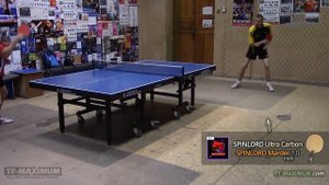 Техника подрезки слева (по топспину) тонкой гладкой накладкой SPINLORD Marder 1.0 мм