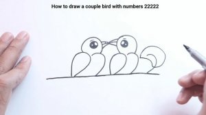 How To Draw 2 Birds From Numbers 22222 Easy