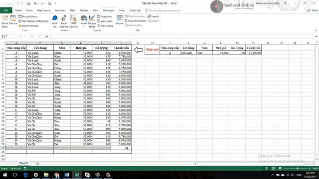 Ứng dụng VBA - Thêm dữ liệu và tự động sắp xếp nội dung sau khi thêm смотреть онлайн