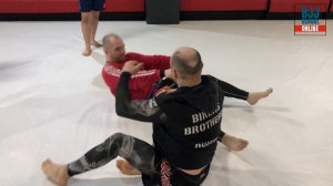 Михаил Погодин   waiter sweep from single leg deep half guard