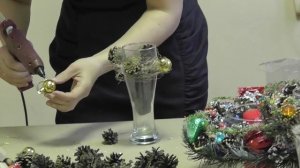 Новогодние подсвечники на стеклянной основе