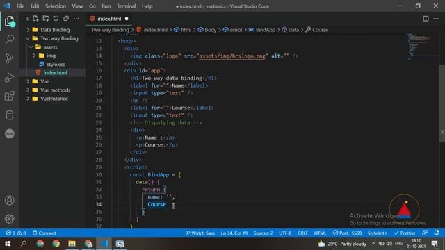Two-way Data Binding |  Vue JS Series | Online Software Development Course (BRS)