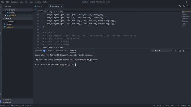 Knights CS50 AI with python project 1 a смотреть онлайн