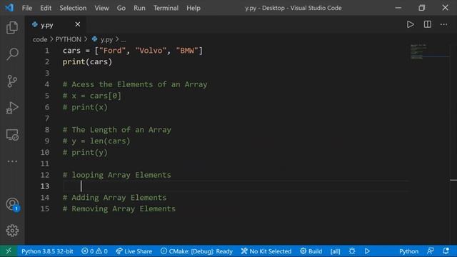 Python Array | Access the Array | Length of an Array | Looping Array | Adding Array | Removing Arra