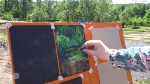 ☀️Пленэр у речки?Рисую масляной пастелью Малевич?Oil pastel