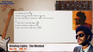 🎸 Blinding Lights - The Weeknd Guitar Backing Track with chords and lyrics